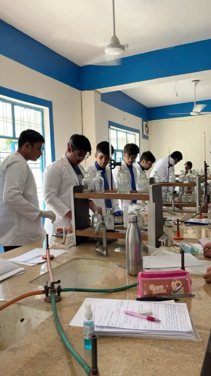 Students experimenting in science lab